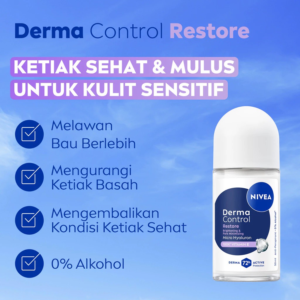 Nivea Deodorant Roll On Derma Series 50ml - Restore (Vitamin E)