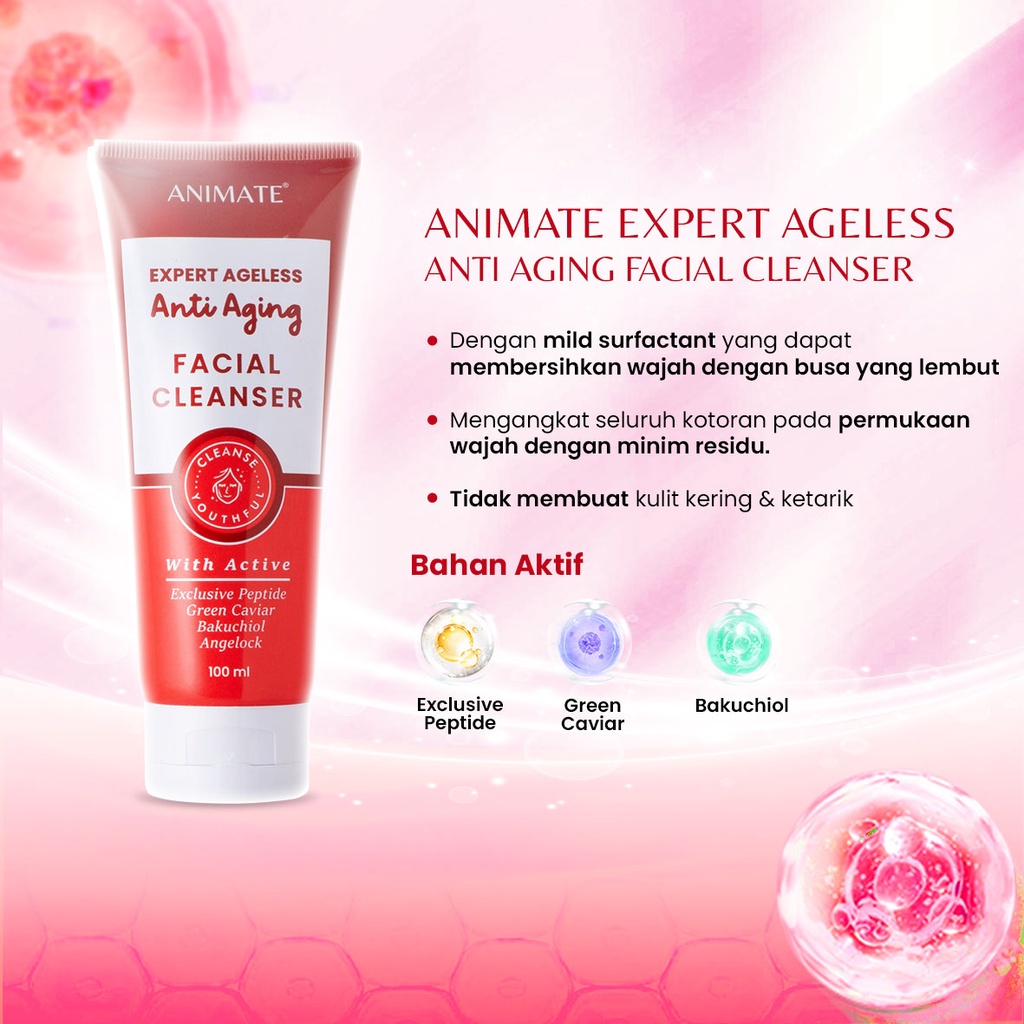 Paket Animate Expert Ageless Anti Aging Series 5in1 (Merah)