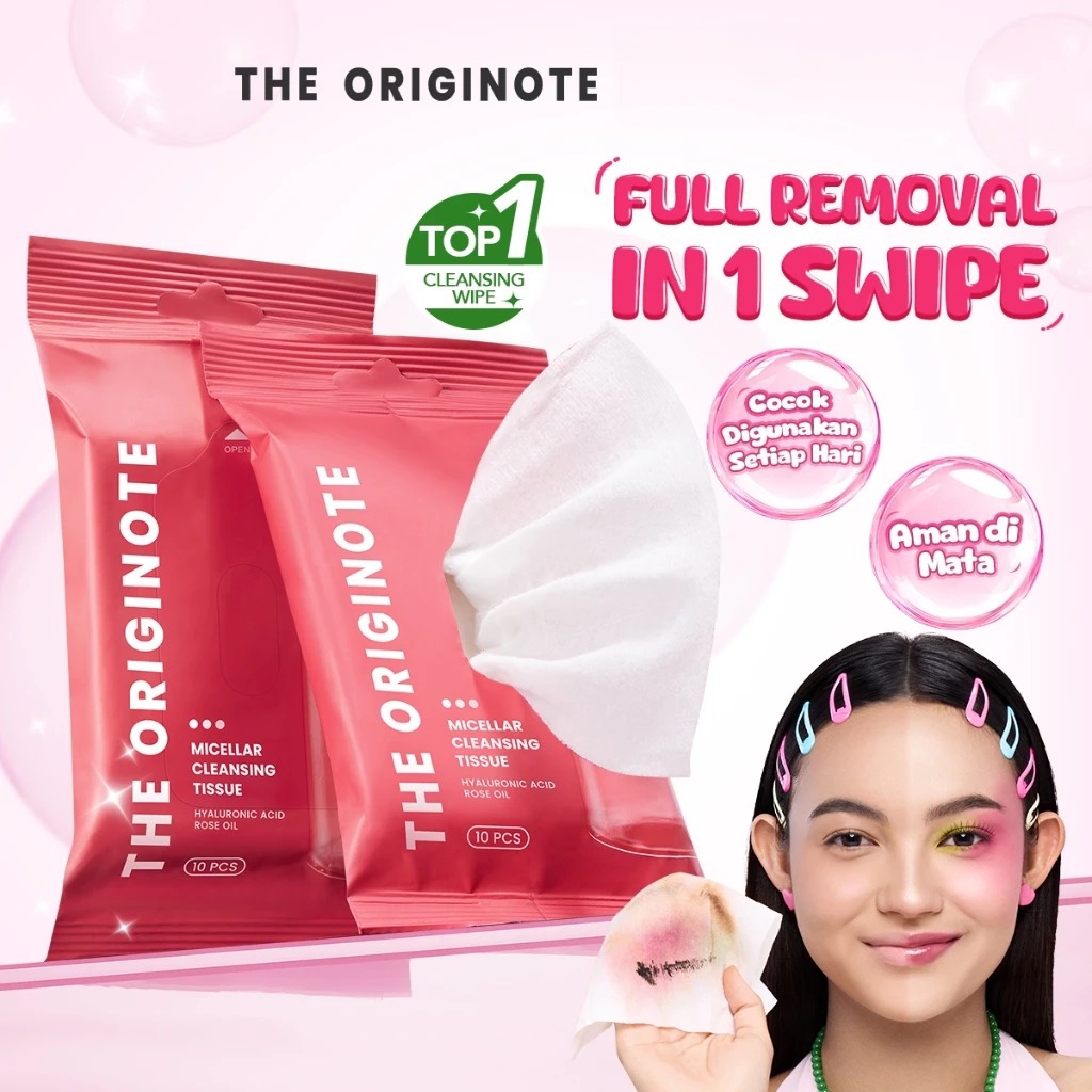 The Originote Micellar Cleansing Tissue 10pcs - Hyaluronic Acid Rose Oil