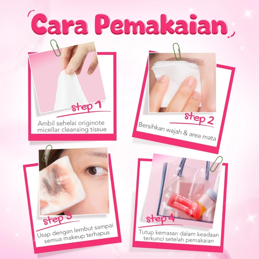 The Originote Micellar Cleansing Tissue 10pcs - Hyaluronic Acid Rose Oil