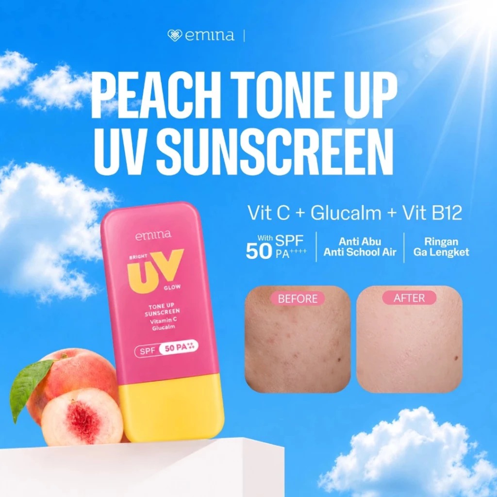 Emina Bright Glow UV Tone Up Sunscreen SPF50 PA++++ 30ml