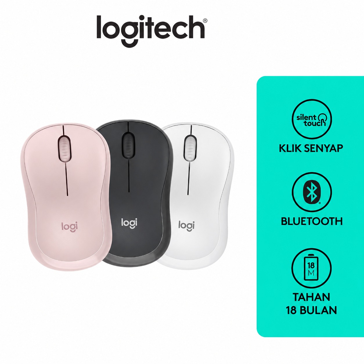 LOGITECH M240 Silent Mouse Wireless - Pink