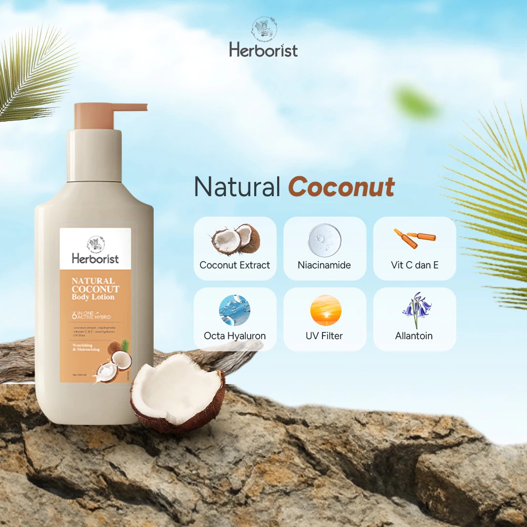 Herborist Body Lotion 200ml - Natural Coconut