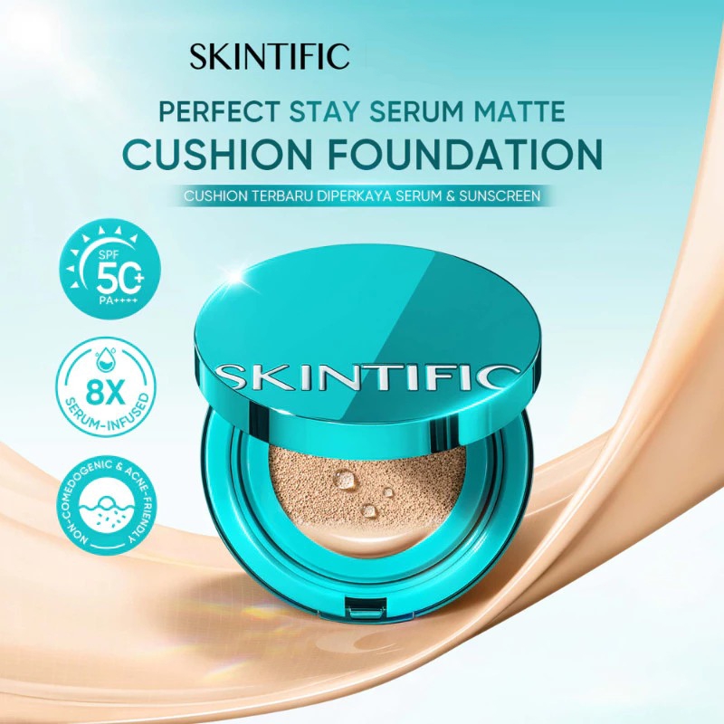 Skintific Perfect Stay Serum Matte Cushion 11gr - 2NC Ivory