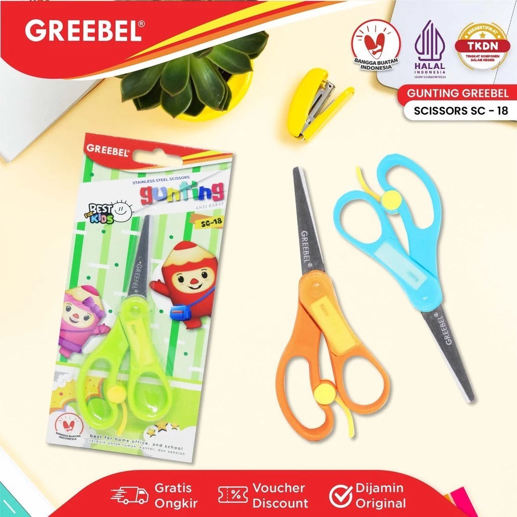 GREEBEL Gunting Mini Stainless Steel - SC18 (Gunting Karakter Lucu)
