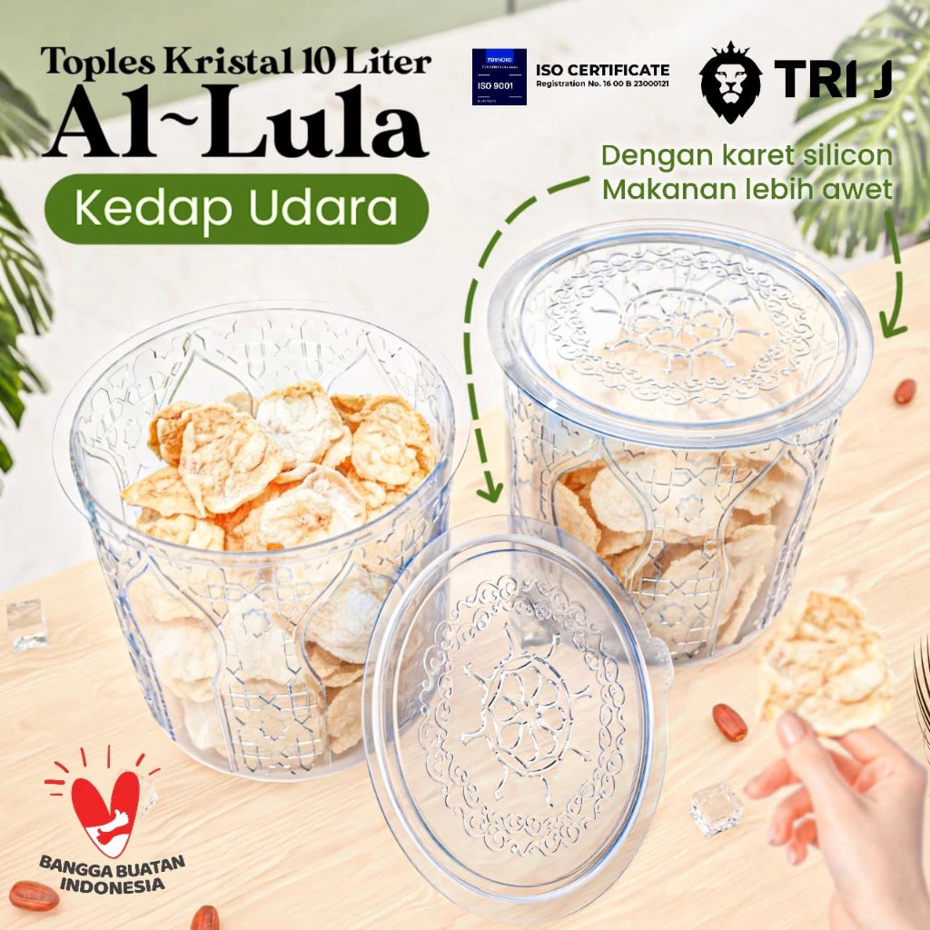 TRI J - Toples Kristal 10 Liter Al - Lula Kedap Udara