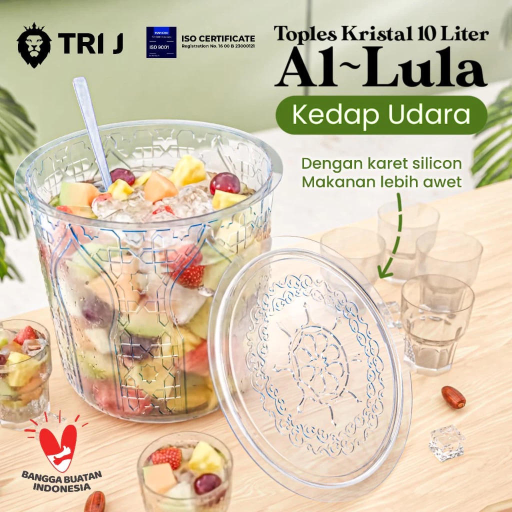 TRI J - Toples Kristal 10 Liter Al - Lula Kedap Udara