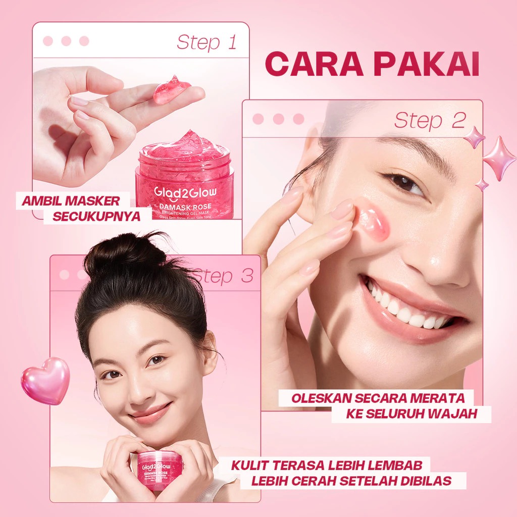 Glad 2 Glow Gel Mask - Damask Rose Brightening 50gr