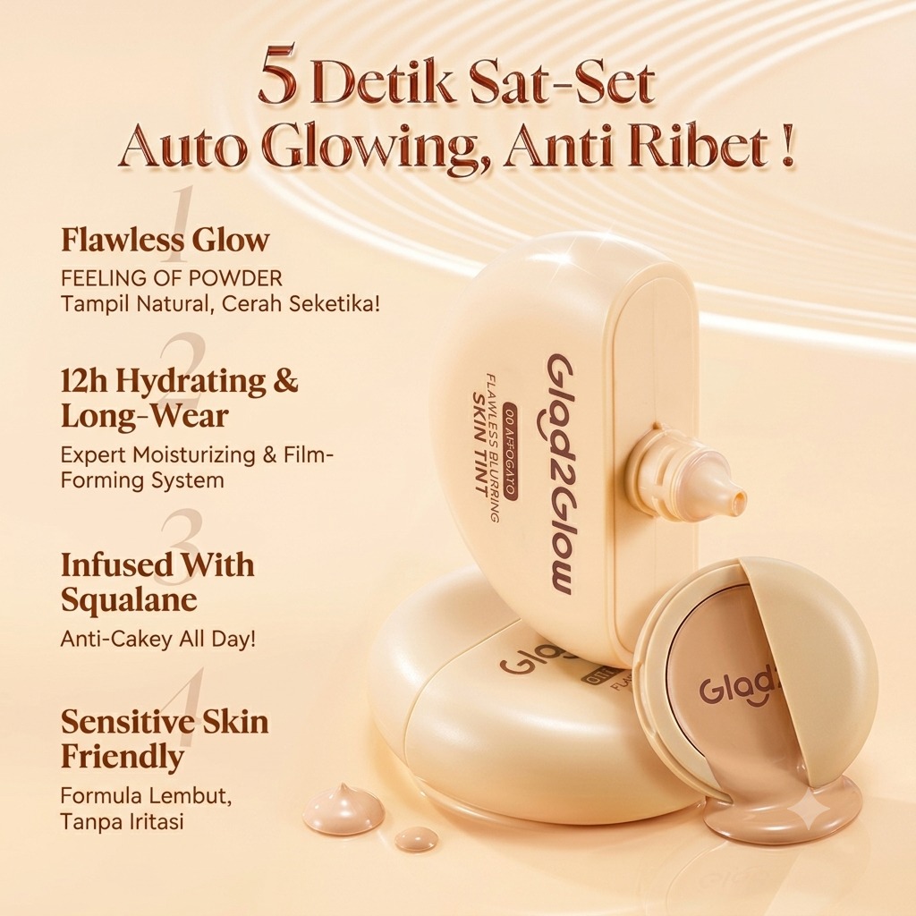 Glad 2 Glow Flawless Blurring Skin Tint 15gr - 03 Custard