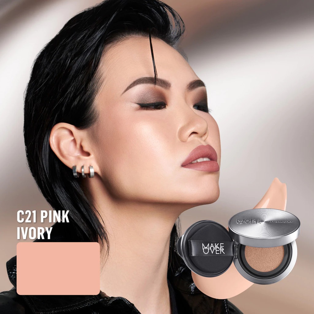 Make Over Hydrastay Prismatic Glass Cushion 24H Strongwear 12gr - C21 Pink Ivory