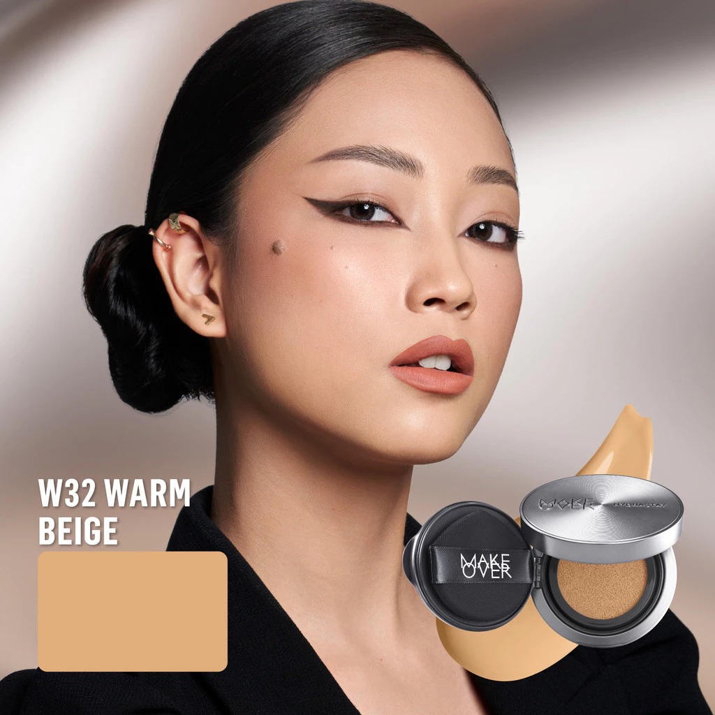 Make Over Hydrastay Prismatic Glass Cushion 24H Strongwear 12gr - W32 Warm Beige