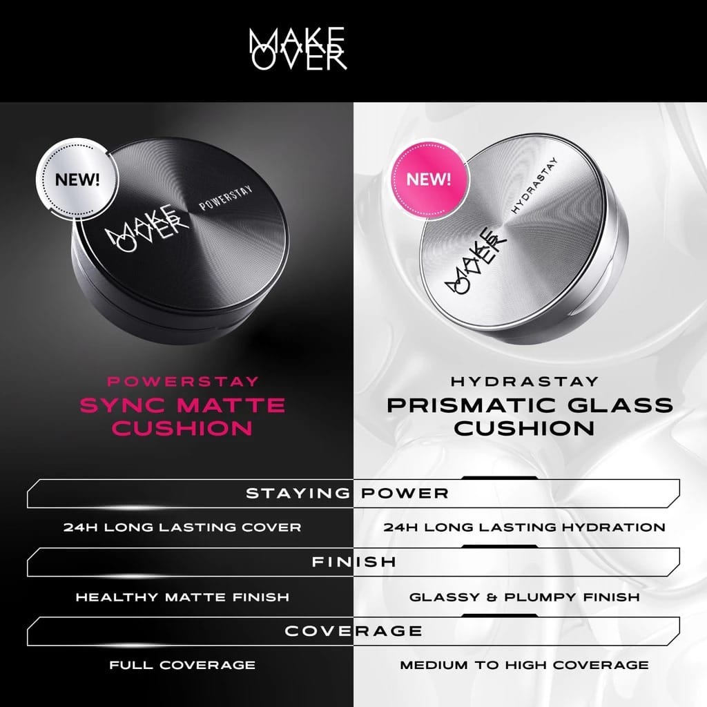 Make Over Hydrastay Prismatic Glass Cushion 24H Strongwear 12gr - W32 Warm Beige