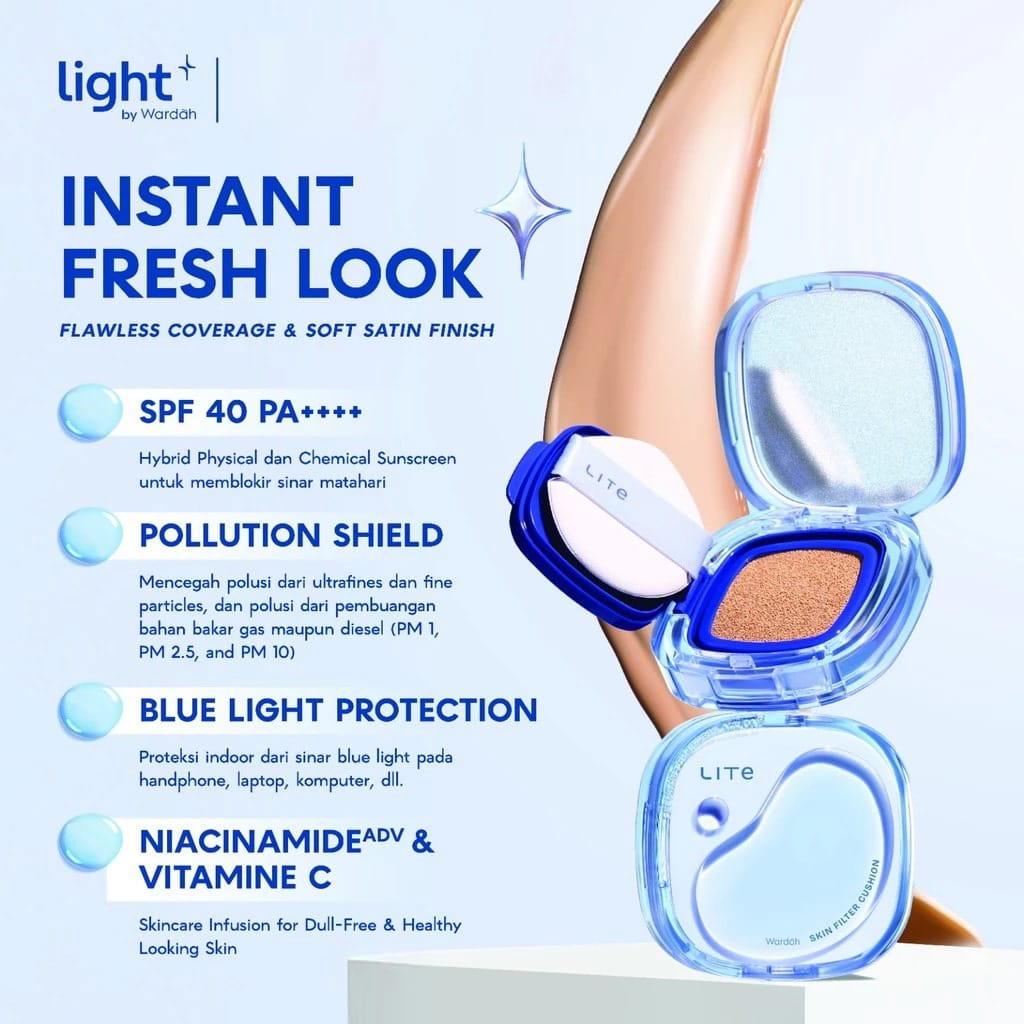 Wardah Lite Skin Filter Cushion REFILL 11gr - 02 Linen