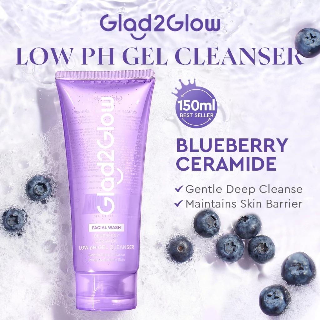 Glad 2 Glow Cleanser - Blueberry Ceramide Low pH Gel 150ml
