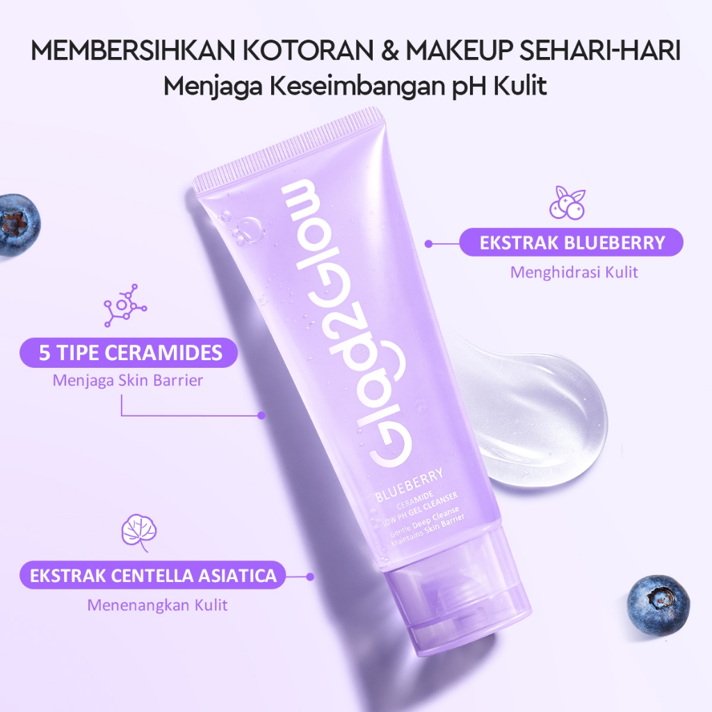 Glad 2 Glow Cleanser - Blueberry Ceramide Low pH Gel 150ml