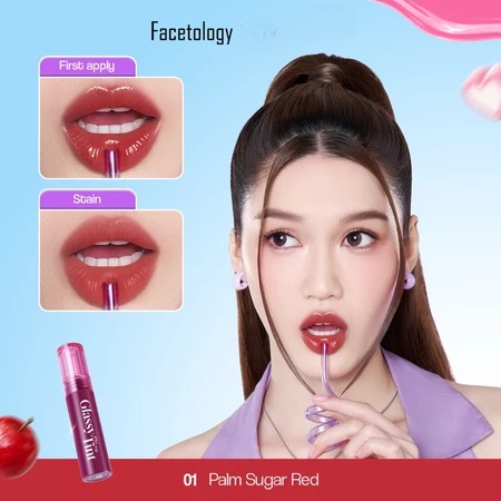 Facetology Glassy Spill The Tint 2.5gr - 01 Palm Sugar Red