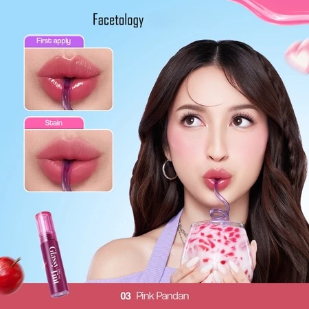 Facetology Glassy Spill The Tint 2.5gr - 03 Pink Pandan