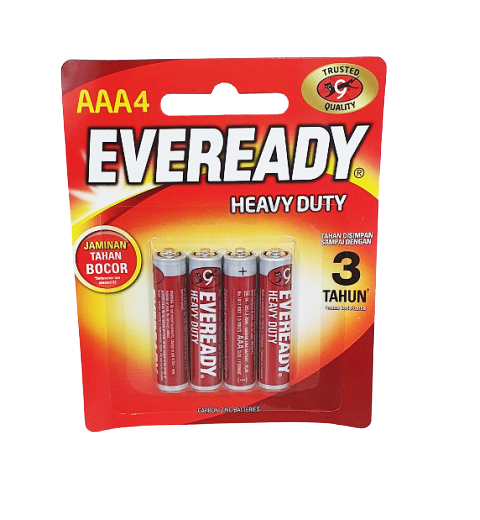 (Isi 4) Eveready Baterai AAA - Heavy Duty (Merah)