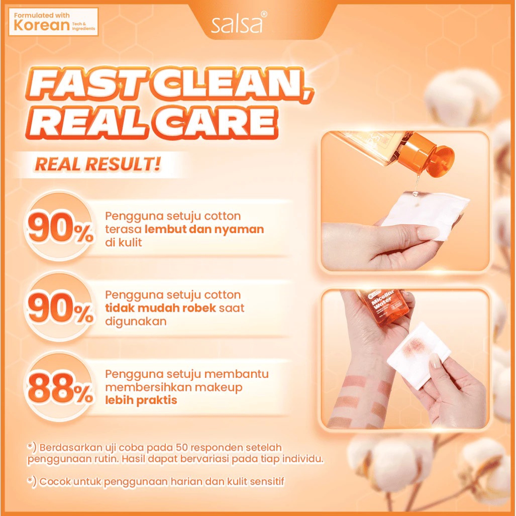 Salsa Cotton Pad 80pcs (Kapas Kecantikan)