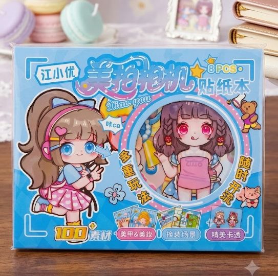 Buku Stiker MINI Dress Up CUTE GIRL Series (B001B) - BIRU