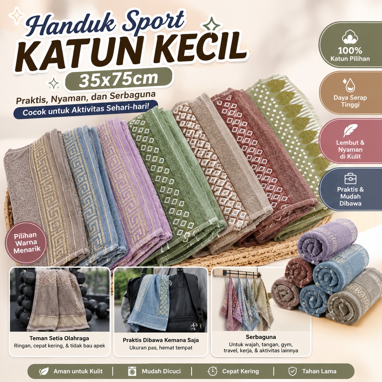 Handuk Mandi Microfiber 70x140cm (270gr)