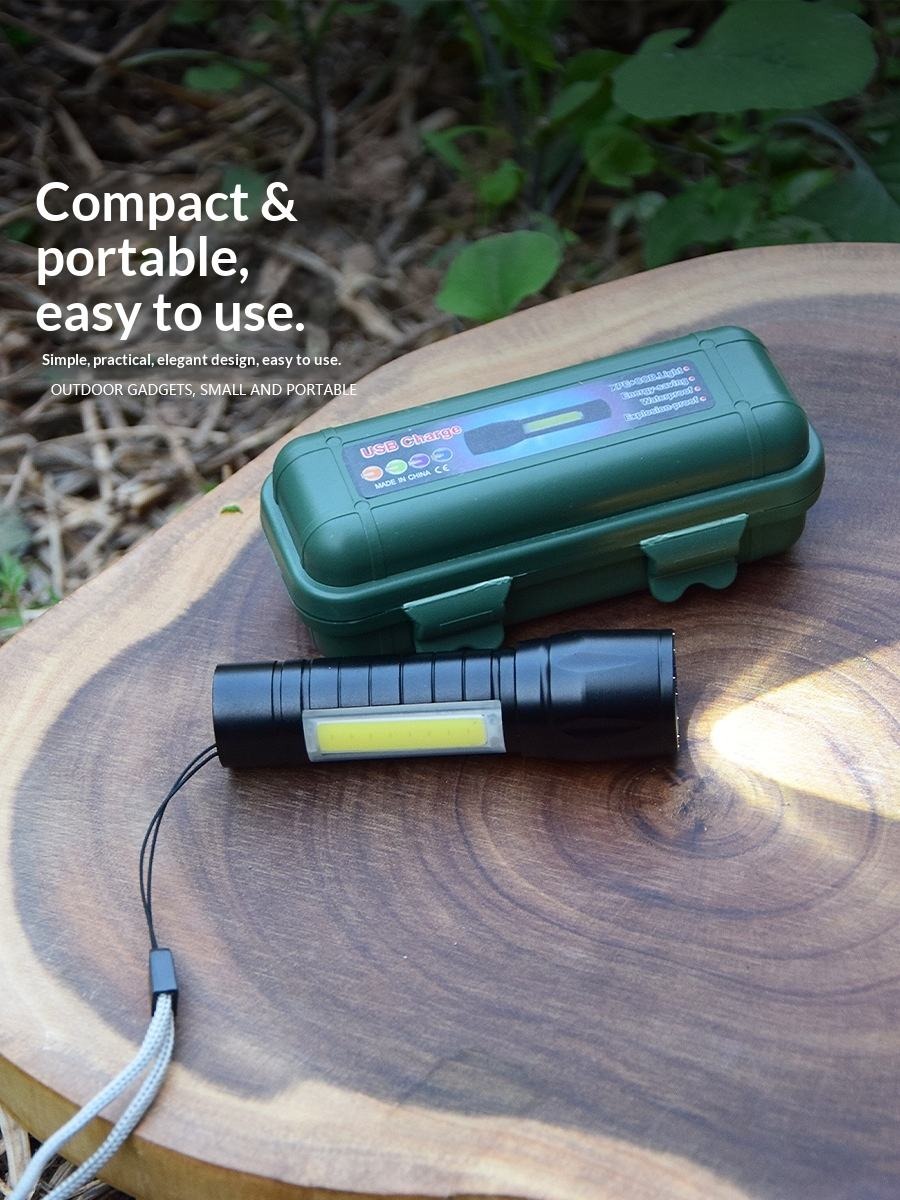 Senter Mini LED 511 XT USB Rechargeable + Free Box
