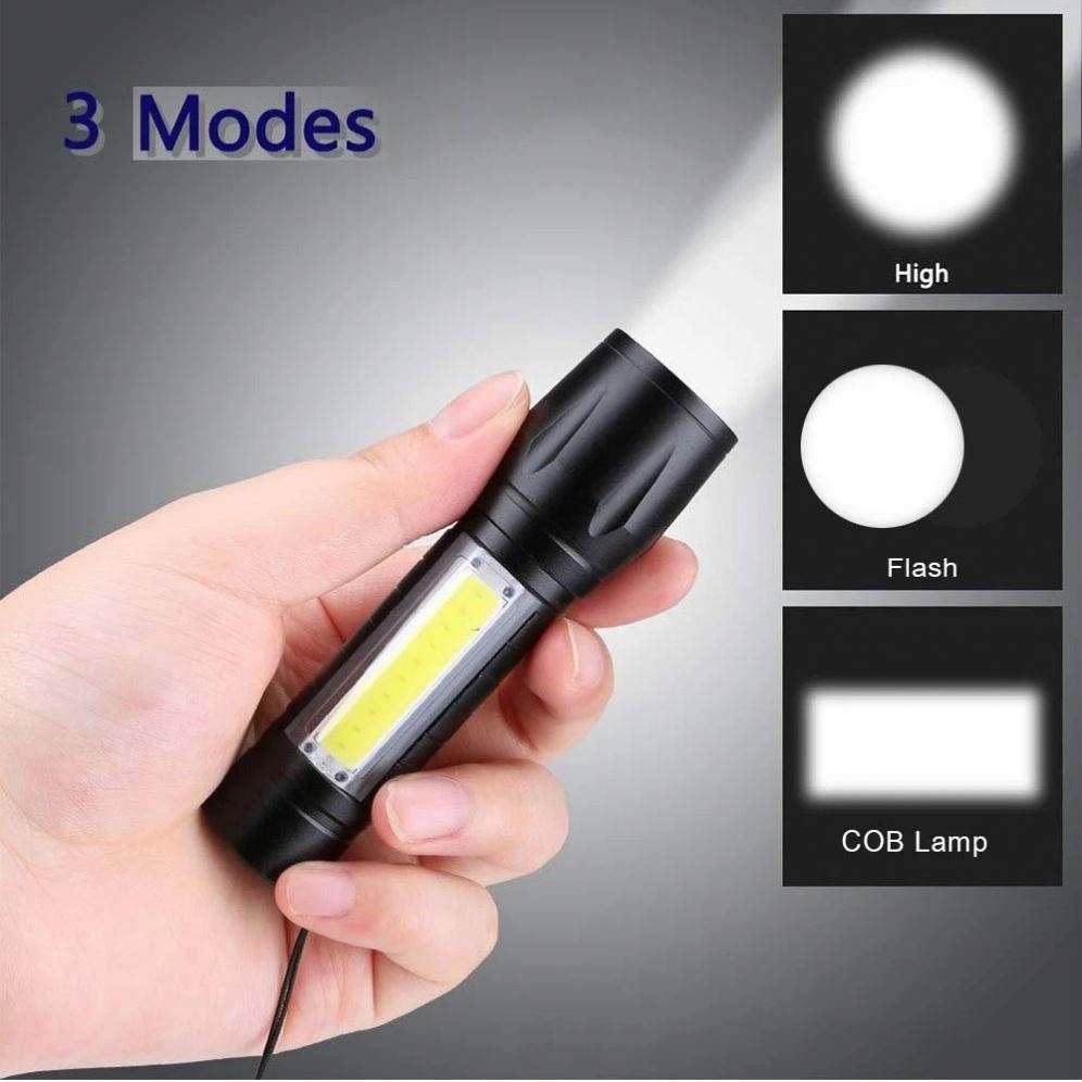 Senter Mini LED 511 XT USB Rechargeable + Free Box
