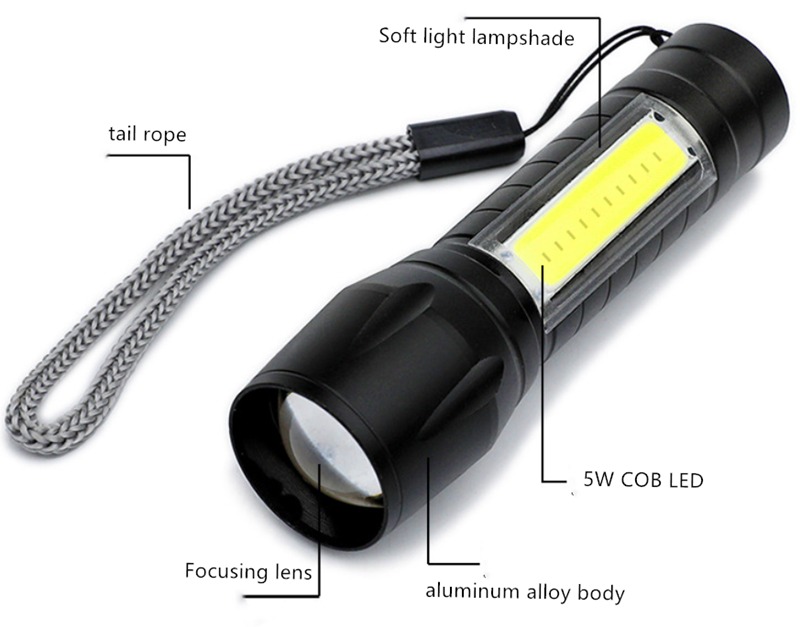 Senter Mini LED 511 XT USB Rechargeable + Free Box