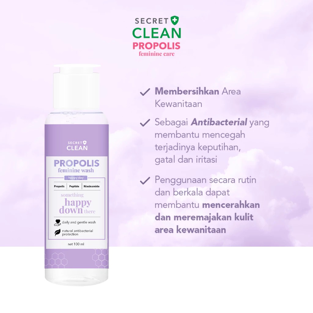 Secret Clean Propolis Happy Wash 100ml (Ungu)