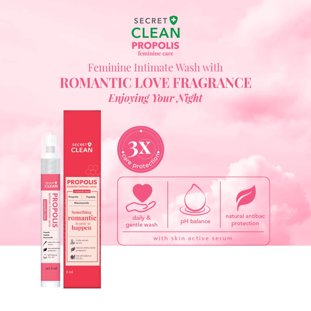 Secret Clean Propolis Romantic Intimate Spray 8ml (Merah)