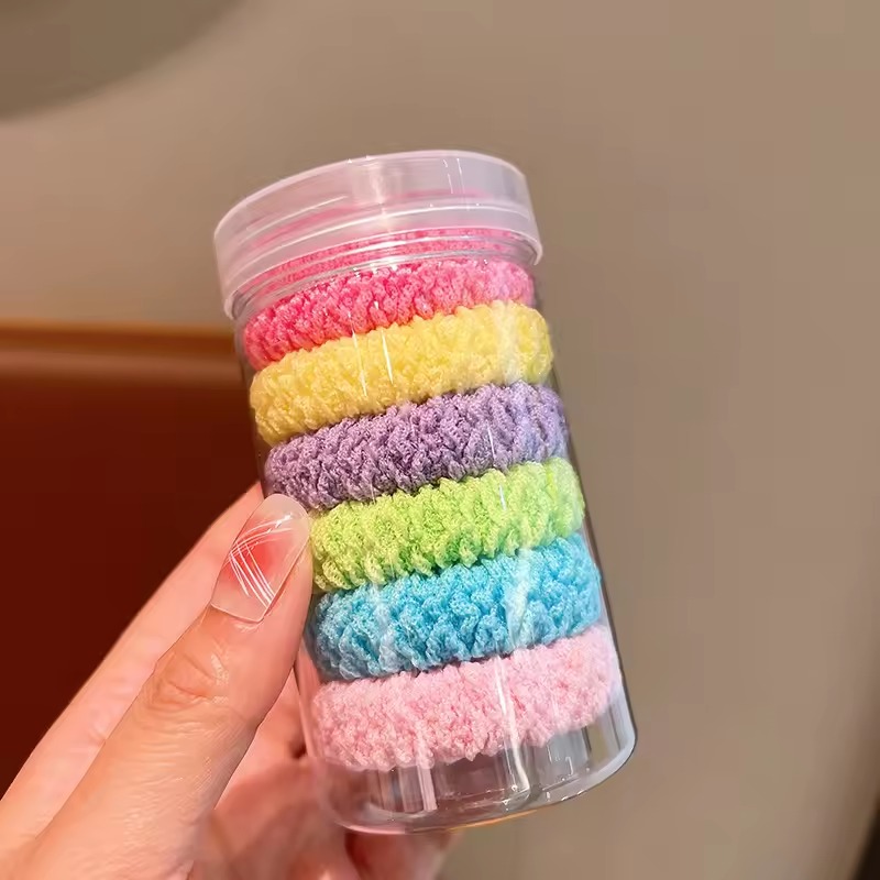 Ikat Rambut Donat Isi 6 Pcs - MIX PASTEL (Pack Toples) Ikat Rambut Donat Isi 6 Pcs - MIX PASTEL (Pack Toples)