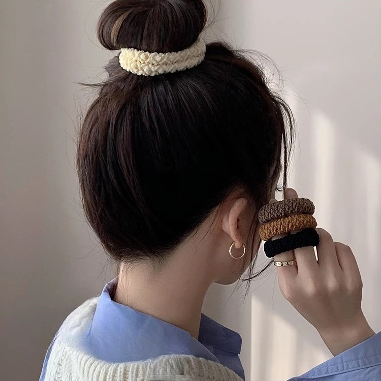 Ikat Rambut Donat Isi 6 Pcs - MIX PASTEL (Pack Toples)