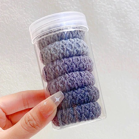 Ikat Rambut Donat Isi 6 Pcs - MIX PASTEL (Pack Toples)