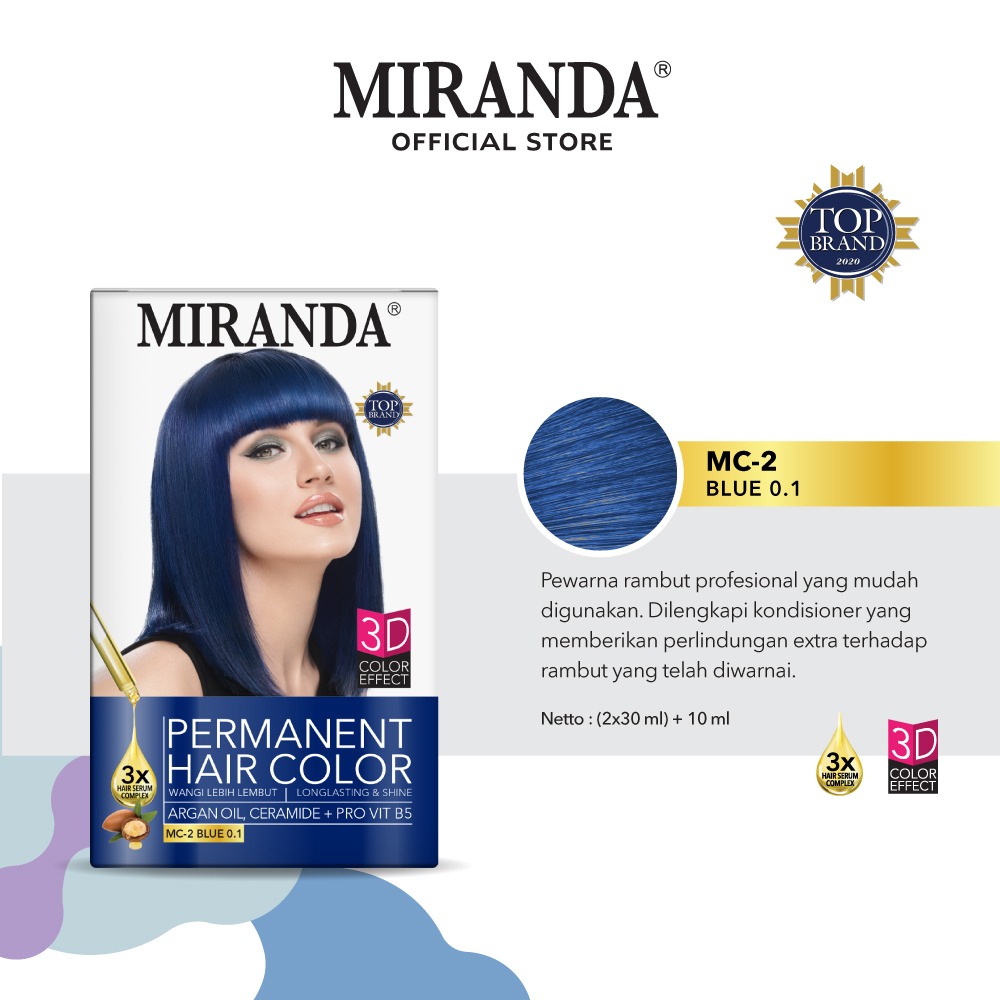 Miranda Permanent Hair Color 30ml - MC 2 Blue