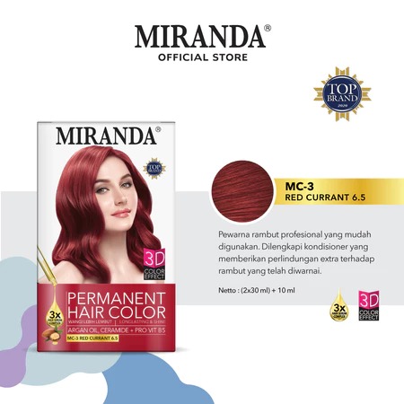Miranda Permanent Hair Color 30ml - MC 3 Red Currant