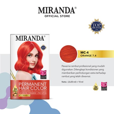 Miranda Permanent Hair Color 30ml - MC 4 Orange