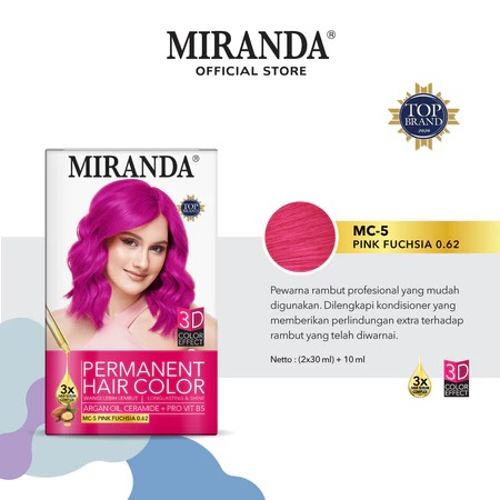 Miranda Permanent Hair Color 30ml - MC 5 Pink Fuchsia