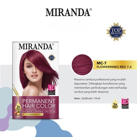 Miranda Permanent Hair Color 30ml - MC 7 Floweriness Red Miranda Permanent Hair Color 30ml - MC 7 Floweriness Red