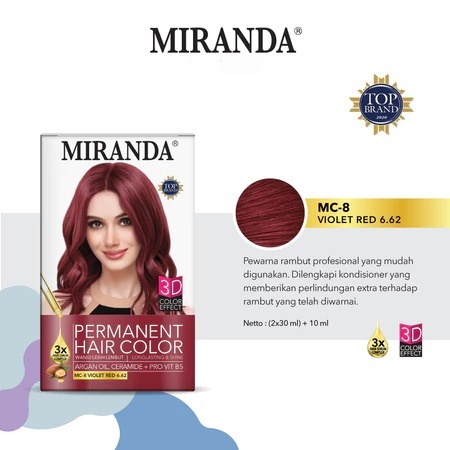 Miranda Permanent Hair Color 30ml - MC 8 Violet Red Miranda Permanent Hair Color 30ml - MC 8 Violet Red