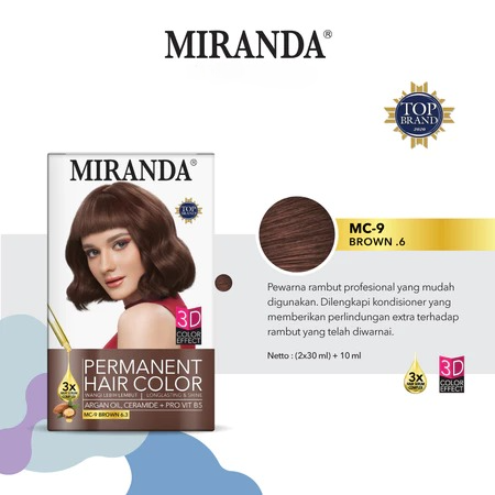 Miranda Permanent Hair Color 30ml - MC 9 Brown Miranda Permanent Hair Color 30ml - MC 9 Brown
