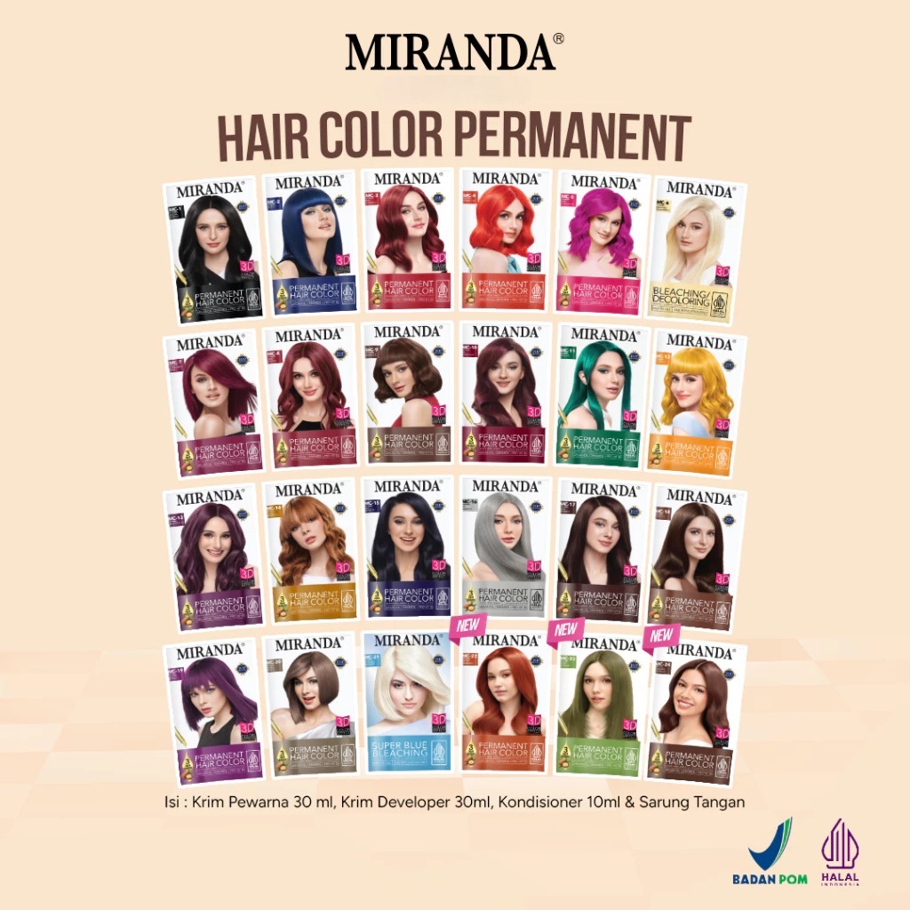 Miranda Permanent Hair Color 30ml - MC 10 Red Scarlet