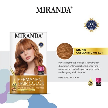 Miranda Permanent Hair Color 30ml - MC 14 Golden Brown Miranda Permanent Hair Color 30ml - MC 14 Golden Brown