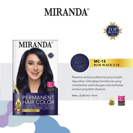 Miranda Permanent Hair Color 30ml - MC 15 Blue Black