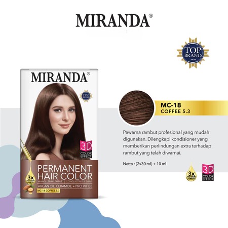 Miranda Permanent Hair Color 30ml - MC 18 Coffee