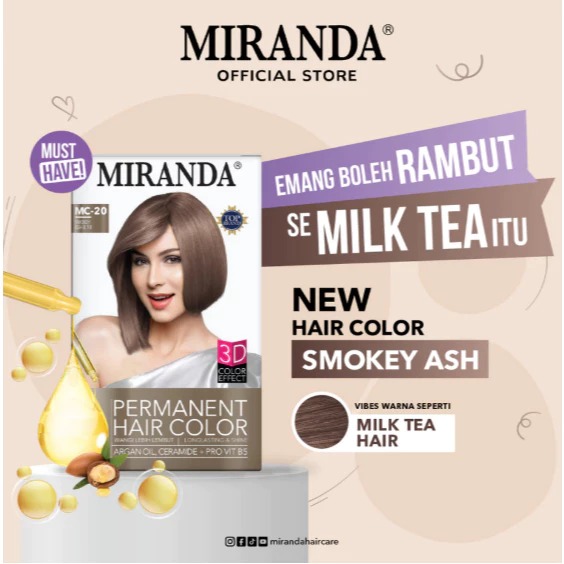 Miranda Permanent Hair Color 30ml - MC 20 Smokey Ash