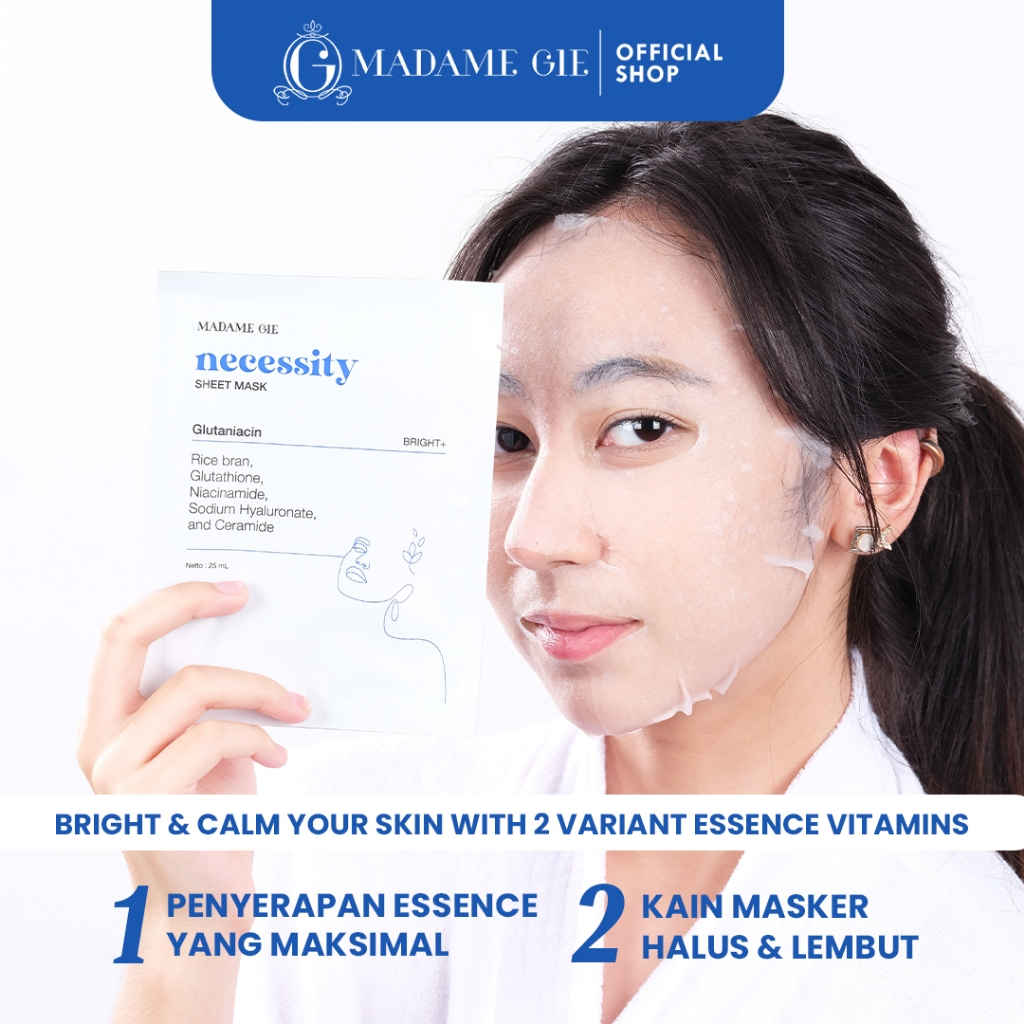 (Beli 2 Gratis 1) Madame Gie Necessity Sheet Mask 25ml - Glutaniacin (Bright)
