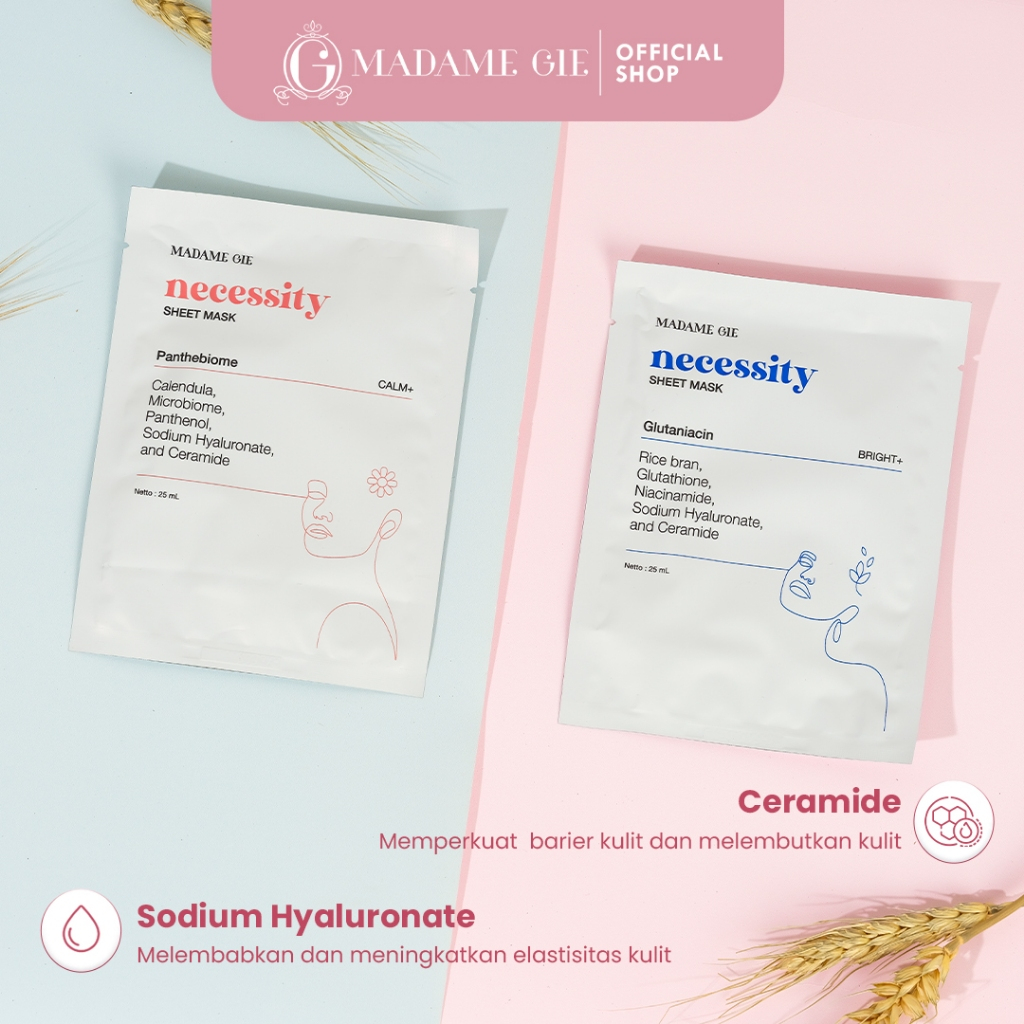 (Beli 2 Gratis 1) Madame Gie Necessity Sheet Mask 25ml - Glutaniacin (Bright)