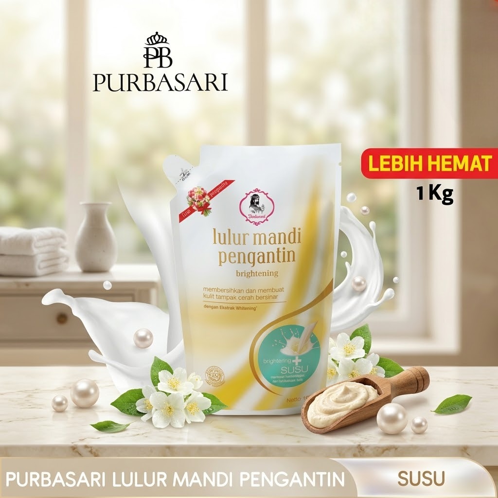 Purbasari Lulur Mandi Pengantin Brightening + Susu 1000gr