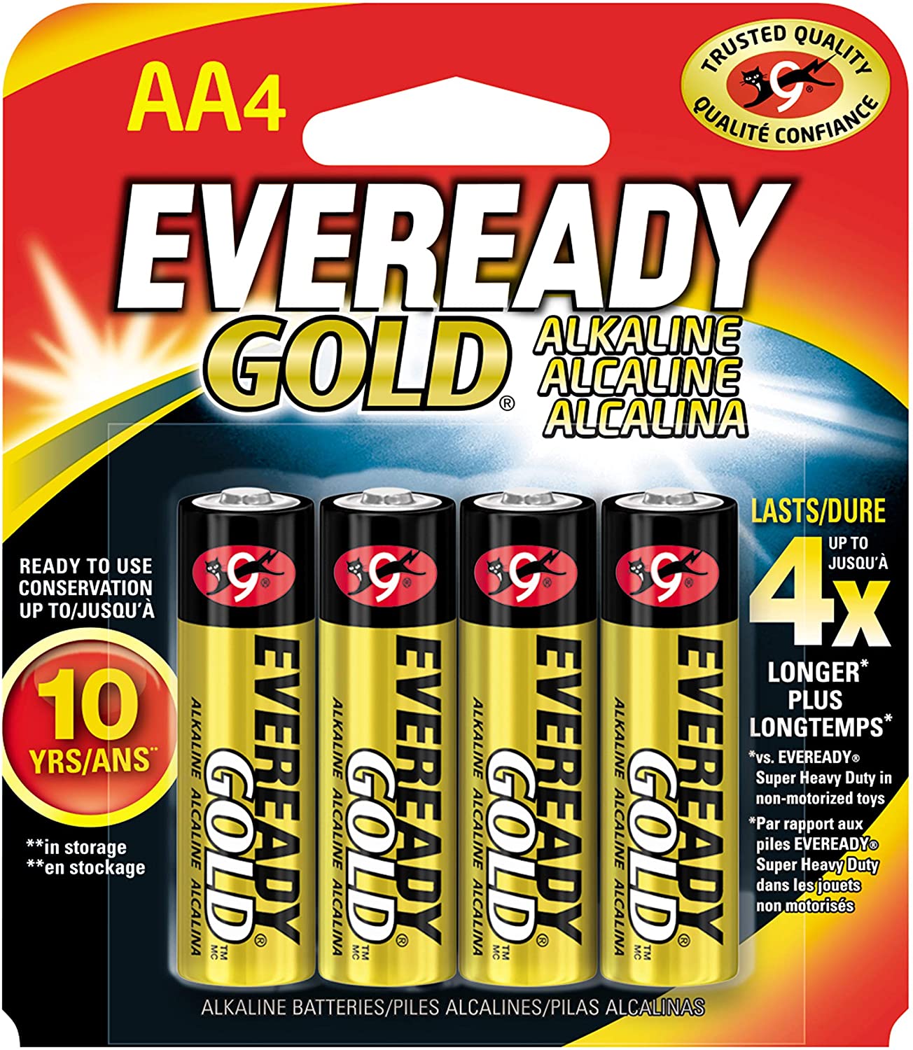 (Isi 4) Eveready Alkaline Gold Baterai AA