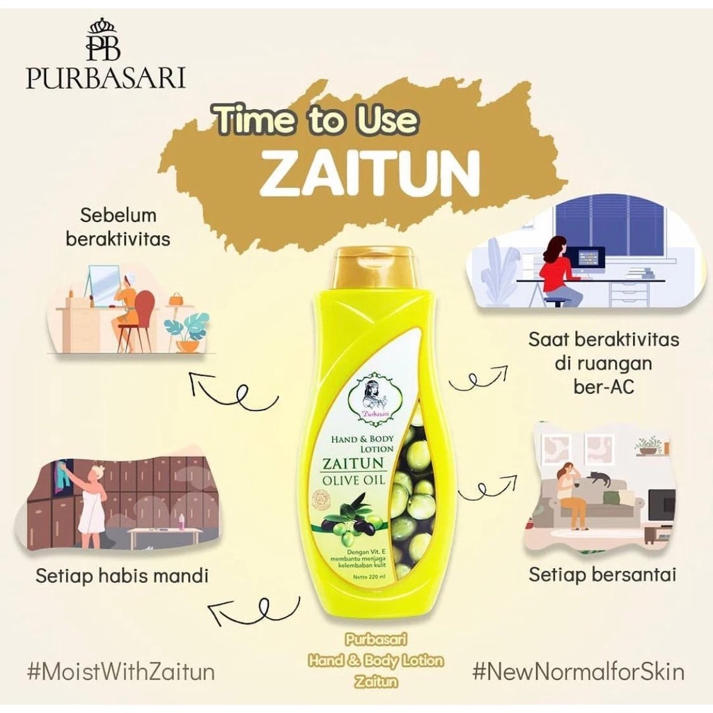 Purbasari Hand & Body Lotion Zaitun 100ml
